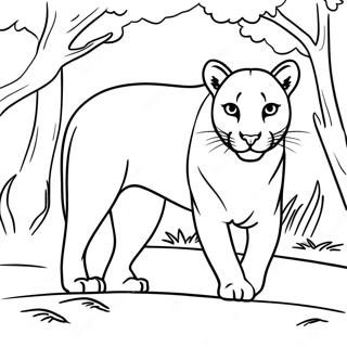 Majestueuze Puma Die Zijn Prooi Besluipt Kleurplaat 98882-37623