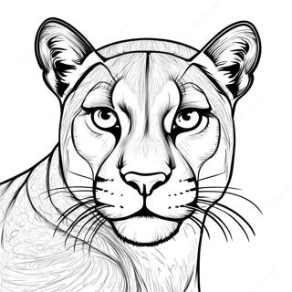 Realistisch Puma Portret Kleurplaat 98884-37631