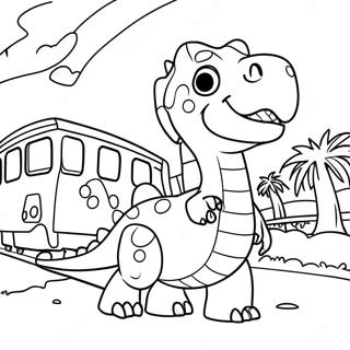 Dino Trein Kleurplaat 98905-37634