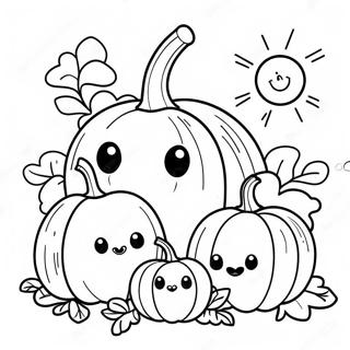 Blije Pompoenfamilie Kleurplaat 99060-37765