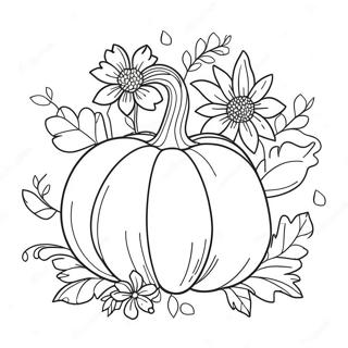 Decoratieve Pompoen Met Bloemen Kleurplaat 99061-37771