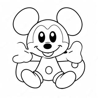 Schattige Mickey Mouse Met Harten Kleurplaat 99136-37818