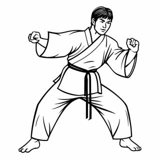 Dynamische Karate Houding Kleurplaat 99987-38673